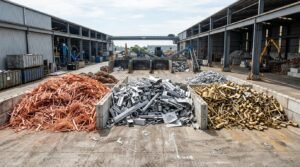 Reliable metal scrap supplier yard with sorted non-ferrous copper, aluminum, and brass